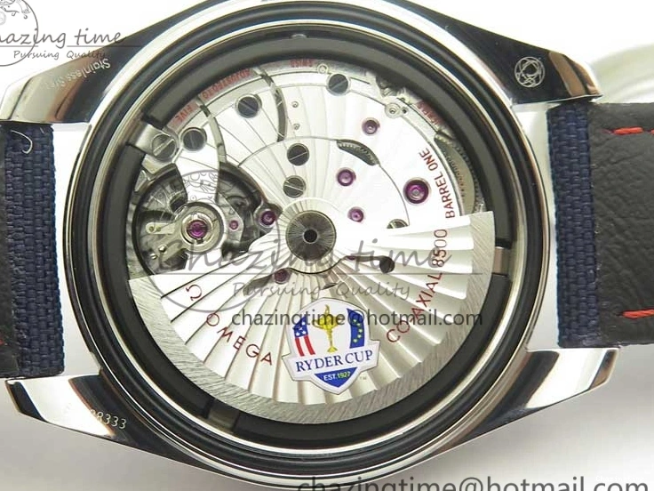 0426 EasyCare Aqua Terra Master Ryder Cup Edition VSF 1:1 Best Edition White Textured Dial on Blue Nylon Strap A8500 Super Clone 8016